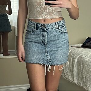 Garage Mid Rise Denim Mini Skirt